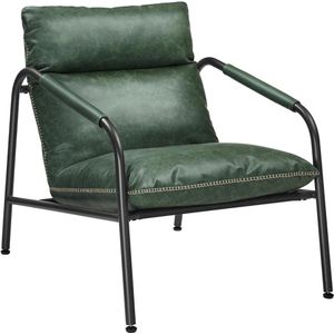 VASAGLE EKHO Collectie Woonkamer Fauteuil met Armleuningen, Metalen Frame, PU met Stiksels, Modern Mid-Century