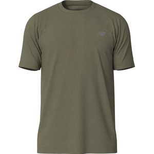 New Balance Heathertech T-Shirt Heren Sportshirt - DARK OLIVINE HEATHER - Maat XL