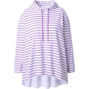 Angel of Style Angel of Style - Dames - Hoodie A-lijn strepen capuchon - Sneeuwwit - Maat 42+