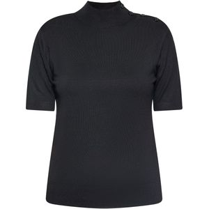 usha BLACK LABEL - Trui - Zwart - Slanke Pasvorm - Knoopsluiting