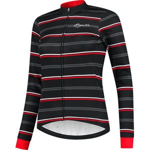 Rogelli Stripe Fietsjack Winter - Dames - Zwart, Rood - Maat S