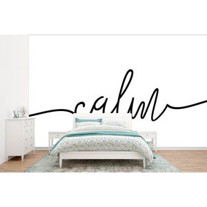 Quotes - 'Calm' - Spreuk - Zwart wit - Behangpapier