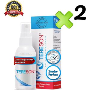 Tereson Anti Zweet Spray 2x50ml – Anti Transpirant - Effectieve Anti Zweet Oplossing voor Handen, Voeten & Oksels – Tegen Overmatig Zweten – Unisex Deo Spray