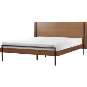 LIBERMONT - Tweepersoonsbed - Donkerbruin - 160 x 200 cm - MDF