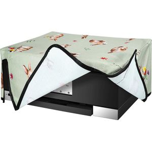kwmobile linnen hoes geschikt voor Canon PIXMA TS8350 / TS8351 / TS8352 cover - Printer beschermhoes - Konijntjes en Bloemen design