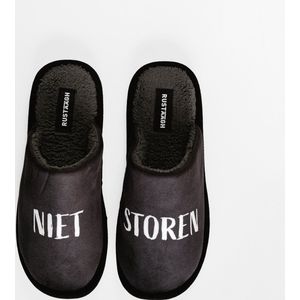 Niet storen pantoffels maat 37-38 - pantoffels - pantoffels heren - pantoffels dames - grappige pantoffels - pantoffels met tekst - sloffen heren - sloffen dames - sloffen met harde zool - fluffy binnenkant