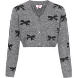 MYMO - Gebreid Vest - Grijs / Zwart - Lange Mouw - Knoopsluiting