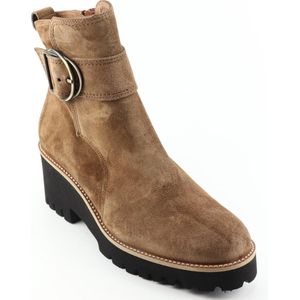 Paul Green 9763 Enkellaarsjes - Enkelboots met rits - Dames - Cognac - Maat 41