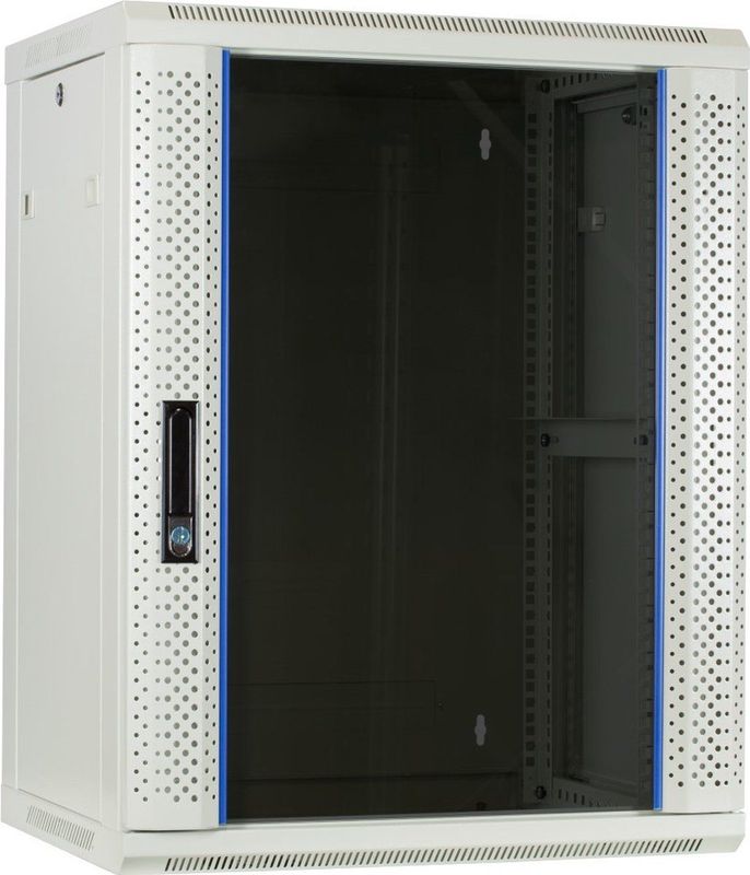 DSIT 15U witte wandkast met glazen deur 600x450x770mm (BxDxH) - serverbehuizing - serverrack - serverkast - 19 inch