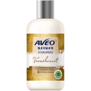 AVEO Deluxe Badschuim - Verwöhnzeit | 1x 250ml - Macademia-olie & Kokosnootextract | Ultieme Ontspanning - Luxe, Zijdezacht Schuim