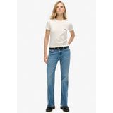Superdry - Slimfit jeans met middelhoge taille en wijduitlopende pijpen - Dames - Jeans