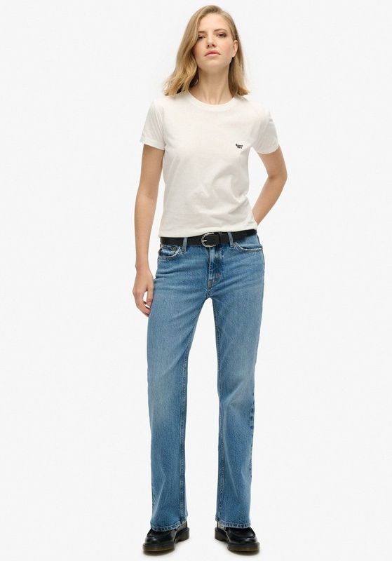 Superdry - Slimfit jeans met middelhoge taille en wijduitlopende pijpen - Dames - Jeans