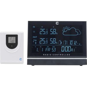 Cresta Care 370316390 Digitaal -, zendergestuurd weerstation | Voor binnen en buiten | Elektronische barometer | Draadloze sensor voor buitentemperatuur en luchtvochtigheid | Maanstand | Weersvoorspelling