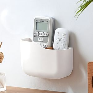 Zelfklevende Afstandsbediening Houder 2 Pack Universele Controller Houder Wandmontage Geen Boren met Slot Home Office Bureau Nachtkastje Briefpapier Levert Telefoons Opladen, Wit
