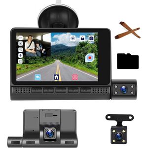 Dashcam voor auto voor en achter – Dual dashcam – Voor- en achtercamera – Autocamera – Full HD dashcam – Dashcam met nachtzicht – Dashcam met bewegingssensor – Groothoeklens – Parkeermodus – Loop recording – Dashcam met SD-kaart
