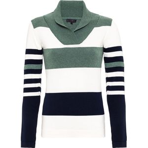 Felix Hardy Sjaalkraag Trui - Sweater %100 Katoen Dames Grün - S