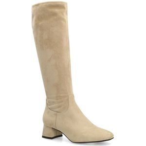 Manfield - Stretch Laarzen - Beige - Met Hak - 4 cm