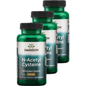 Swanson | N-Acetyl Cysteine 600mg | 100 capsules | 3 stuks | 3 x 100 capsules