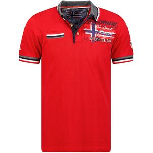 Geographical Norway Denim Polo Shirt Met Borstzakje Krusty - M