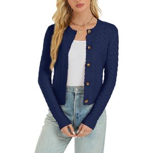 Dames gebreide cardigan met lange mouwen en knopen