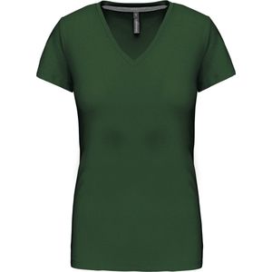 T-shirt Dames 3XL Kariban V-hals Korte mouw Forest Green 100% Katoen