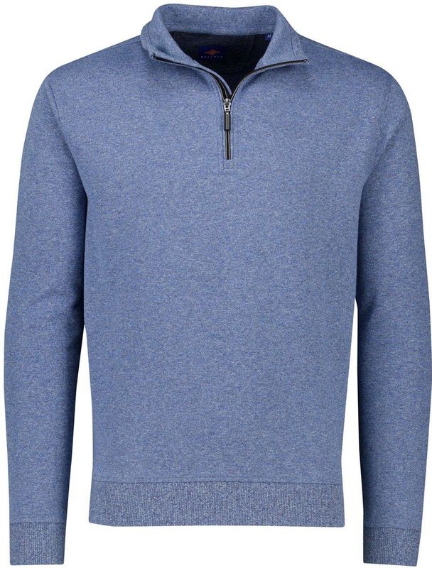 Baileys - Sweater - Blauw - Effen - Half Zip - Katoen