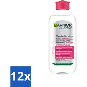 12 x Garnier - SkinActive - Micellair Reinigingswater - Droge & Gevoelige Huid - Hydraterend & Reinigend - 400 ml - Micellair Water - Reinigingswater - Droge Huid - Gevoelige Huid - Make-up Remover
