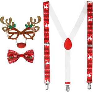 Widmann - Kerst & Oud & Nieuw Kostuum - Kerst Set Dravend Rendier - Rood - Kerst - Verkleedkleding