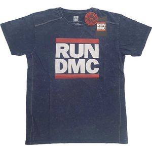 Run DMC - Logo Heren T-shirt - L - Blauw