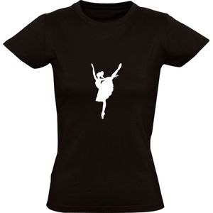 Ballerina Dames T-shirt - ballet - kunst - dans - dance - muziek