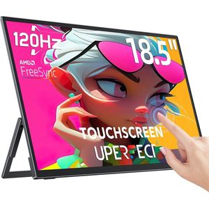 OxyFlowzy® - Portable Monitor – Draagbare Monitor 18,5 Inch – Touchscreen - 1920 x 1080p - met Beschermhoes