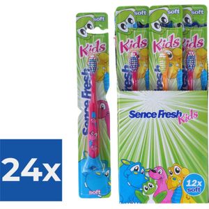 12x Sence Tandenborstels Fresh Kids Soft - Voordeelverpakking 24 stuks