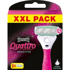 Wilkinson - Quattro For Women Sensitive Met Aloe Vera - 6 Stuk(s)