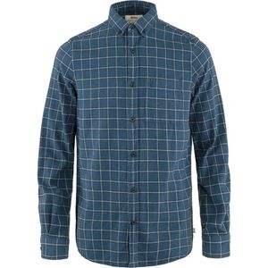 FJALLRAVEN - Övik Flannel Shirt - Heren - Blouse - Indigo blue/Flint grey - Maat L
