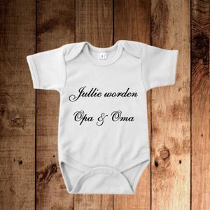 Rompertje – ""Jullie worden Opa & Oma"" – Wit – 100% Katoen – Zwangerschapsaankondiging - maat 62