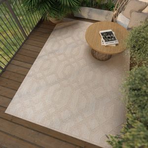 Mazovia Tapijt Beige Modern Figuren en Vormen - Woonkamer - Rechthoek Voeten Vloerverwarming OEKO-TEX® Certificaat Traditioneel, Oosters - Crème - 60 x 100 cm