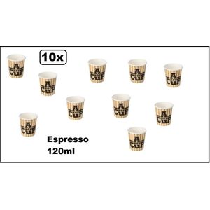 10x Koffiebeker karton a hot cup 120ml - Espresso Koffie thee chocomel soep drank water beker karton