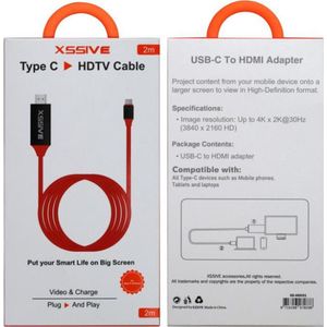HDMI naar USB-C 2M - Stevige kabel