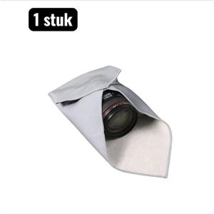 1 stuk - Opbergzak - 45x45cm - Schoonmaakdoeken - Camera Schoonmaakdoek - Camera-accessoires - Opbergbeschermende tas - Microvezel Schoonmaaklap voor Lens en Body - Herbruikbaar & Pluisvrij - Grijs