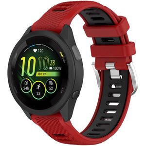 Strap-it Sport siliconen smartwatch bandje 20mm - geschikt voor Garmin Venu / Venu SQ / SQ 2 / Venu 2 Plus / Vivoactive 3 / Vivoactive 5 / Vivomove (HR - Style - Luxe - Sport) / Forerunner 245 / 645 / 55 / 165 - rood/zwart