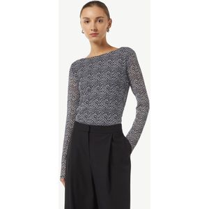 comma - T-Shirt - Lange Mouwen - All-over Print