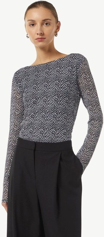 comma - T-Shirt - Lange Mouwen - All-over Print