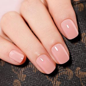 Brenzoos - Kunstnagels Set van 24 stuks Extra Kort Vierkant en Rond - Natuurlijke Nude Kunstnagels met Nagellijm en Nagelvijl