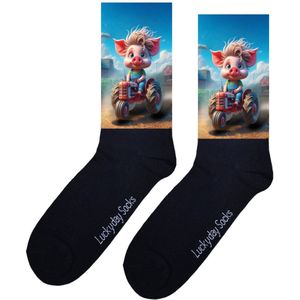 Luckyday Socks - Unisex sokken - Tractor - cadeau sokken - Maat 37-44