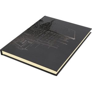 Kangaro dummyboek - A5 - zwart met design - 160 blanco pagina's - 140 grams crème papier - hard cover - K-5567
