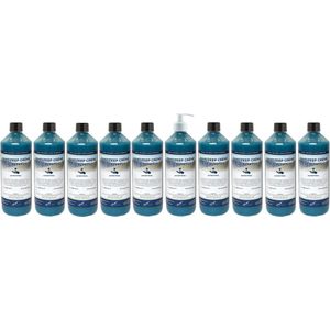 Handzeep Crème Eucalyptus 500 ml - set van 10 stuks - met gratis pomp - Voordeelverpakking