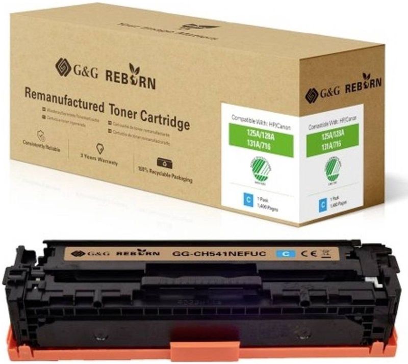 G&G - Reborn - Toner - Cyaan - Compatibel met HP en Canon - 1400 bladzijden