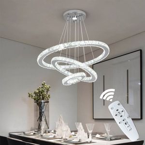 LuxiLamps - Kristallen Kroonluchter XL - Crystal Led Hanglamp - 3 Ring Hanglamp - Woonkamerlamp - Met Afstandsbediening - Moderne lamp - Hanglamp
