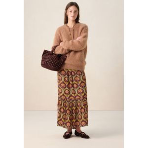 Sissy-Boy - Maxi Rok - Donkerrood - Palm Print