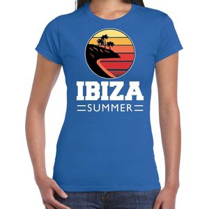 Ibiza zomer t-shirt / shirt Ibiza summer voor dames - blauw - Ibiza party / vakantie outfit / kleding / feest shirt XXL
